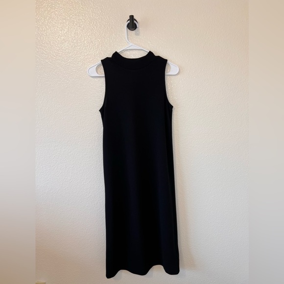 LuLus Tranquil Black Mock Neck Button-Back Midi Dress - Picture 10 of 10